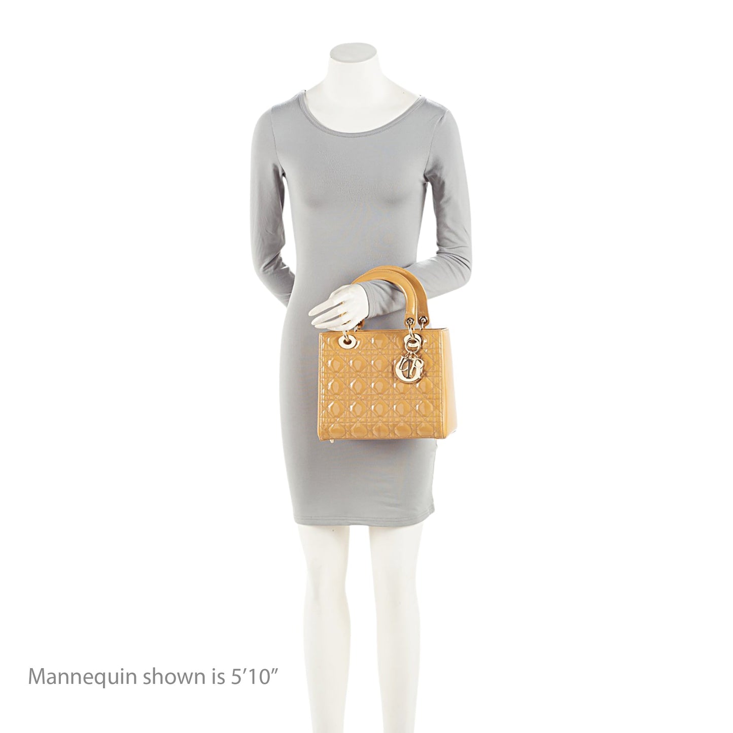 Dior Patent Leather Lady Dior Medium Tote