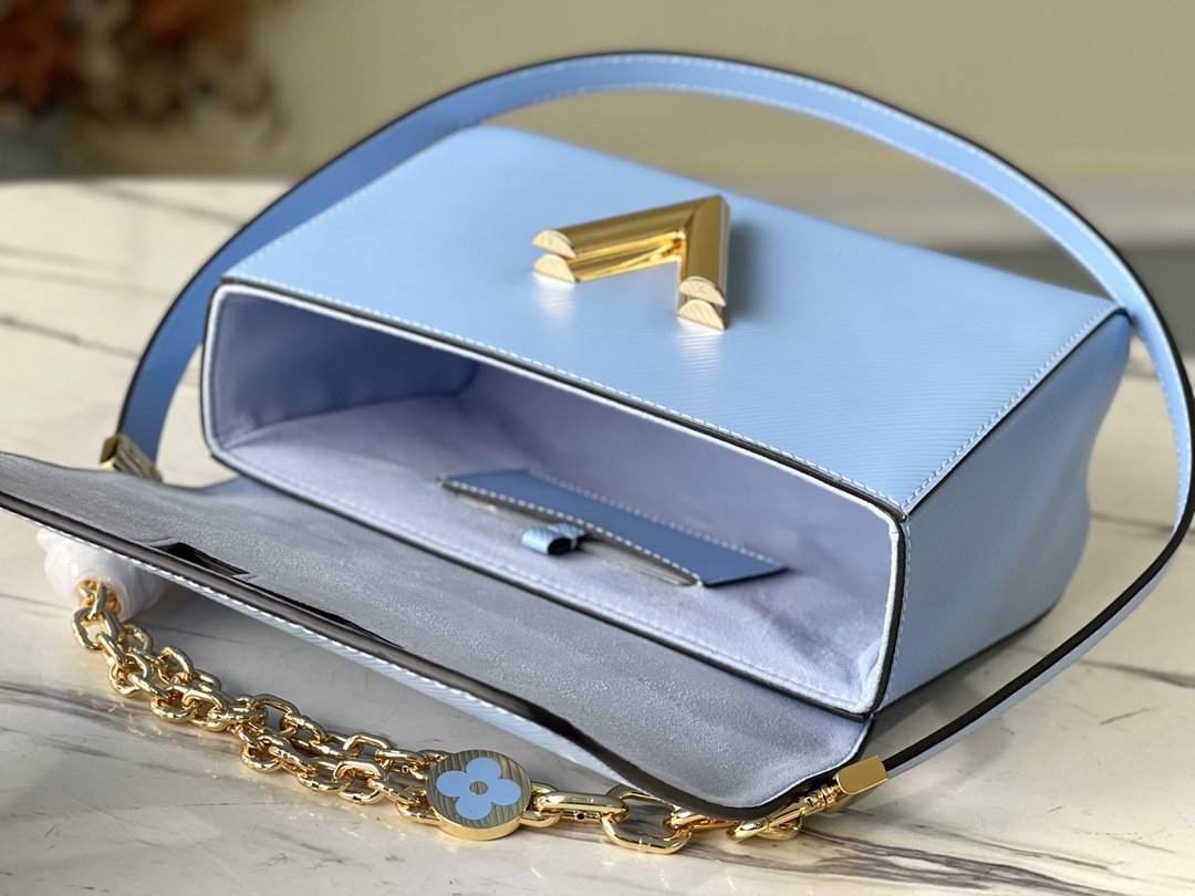 LV Twist MM Monogram GlamIower Bleu Nuage Blue For Women,  Shoulder And Crossbody Bags 9.1in/23cm LV M59627