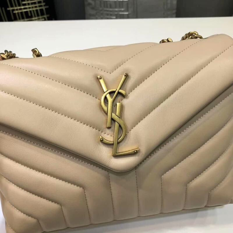 GLAMI Loulou Small Chain Bag In MatelassÃƒÂ© "Y" Beige For Women 9.8in/23cm YSL 494699DV7272721