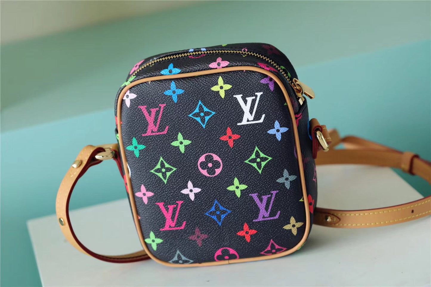 LV Rift Bag Monogram Multicolore Canvas Black For Women, WomenÃ¢â‚¬â„¢s Handbags, Shoulder And crossbody Bags 5.7in/13.5cm LV