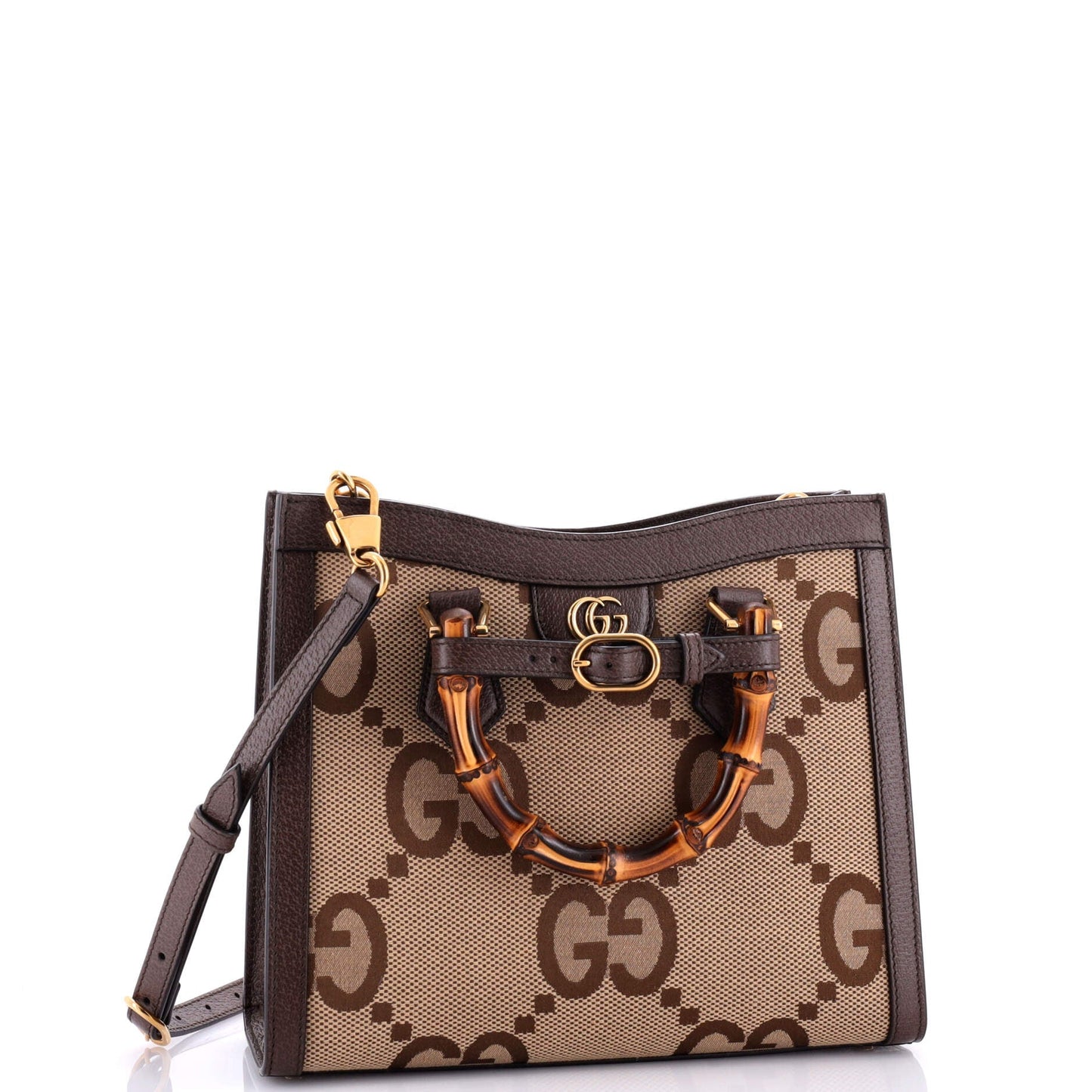 Diana NM Bamboo Handle Tote Jumbo GG Canvas Small