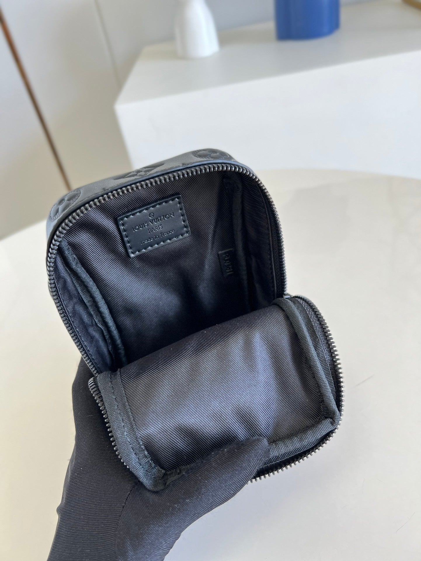 LV GlamIap Double Phone Pouch Monogram Black For Men, Bags, Crossbody Bags 7.1in/18cm LV M81005