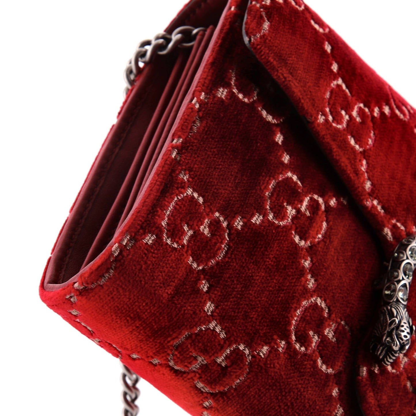 Dionysus Chain Wallet GG Velvet Small