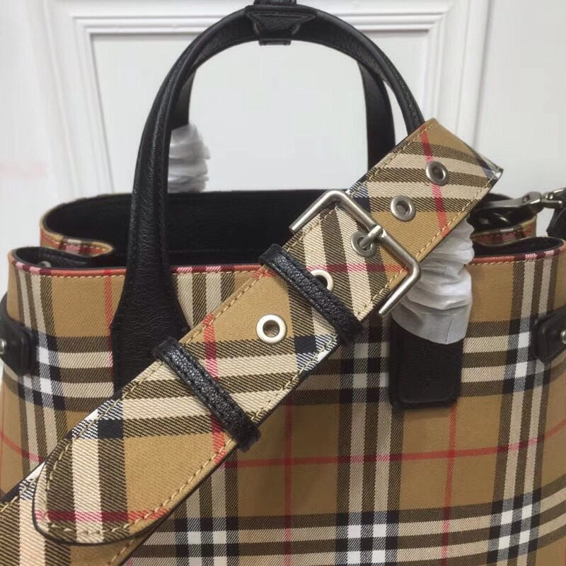 GLAMI House Check Derby MeGLAMIum Banner Purse Tote Black For Women, WomenÃ¢â‚¬â„¢s Bags 14in/35cm