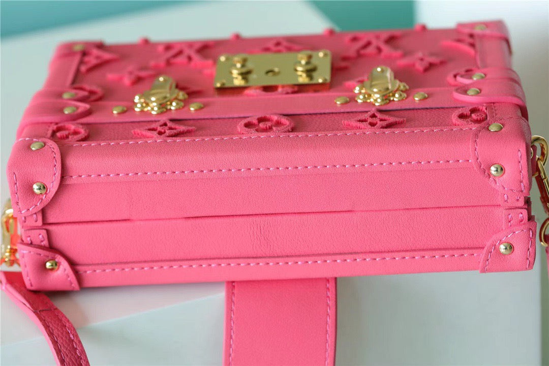 LV Petite Malle Tufted GlamIuo Pink For Women,  Shoulder And Crossbody Bags 7.9in/20cm LV M20745