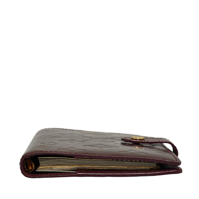 Louis Vuitton Monogram Verney Agenda PM Handbook Cover R21072 Amarant Brown Pearl Patent Leather  Louis Vuitton