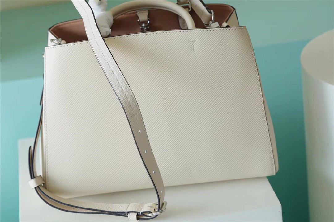 LV Marelle Tote MM Epi White For Women, WomenÃ¢â‚¬â„¢s Handbags, Shoulder And Crossbody Bags 11.8in/30cm LV