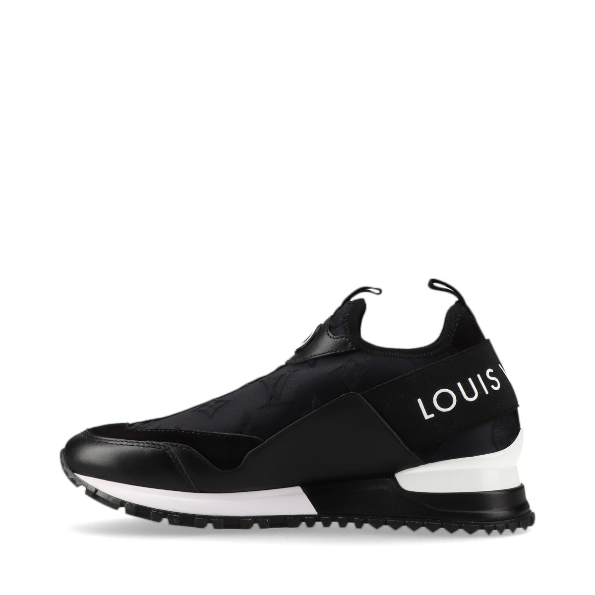 Louis Vuitton Runway Line Leather  Fabric Trainers 34.5  Black × White Monogram LV Circle Logo Box  Bag
