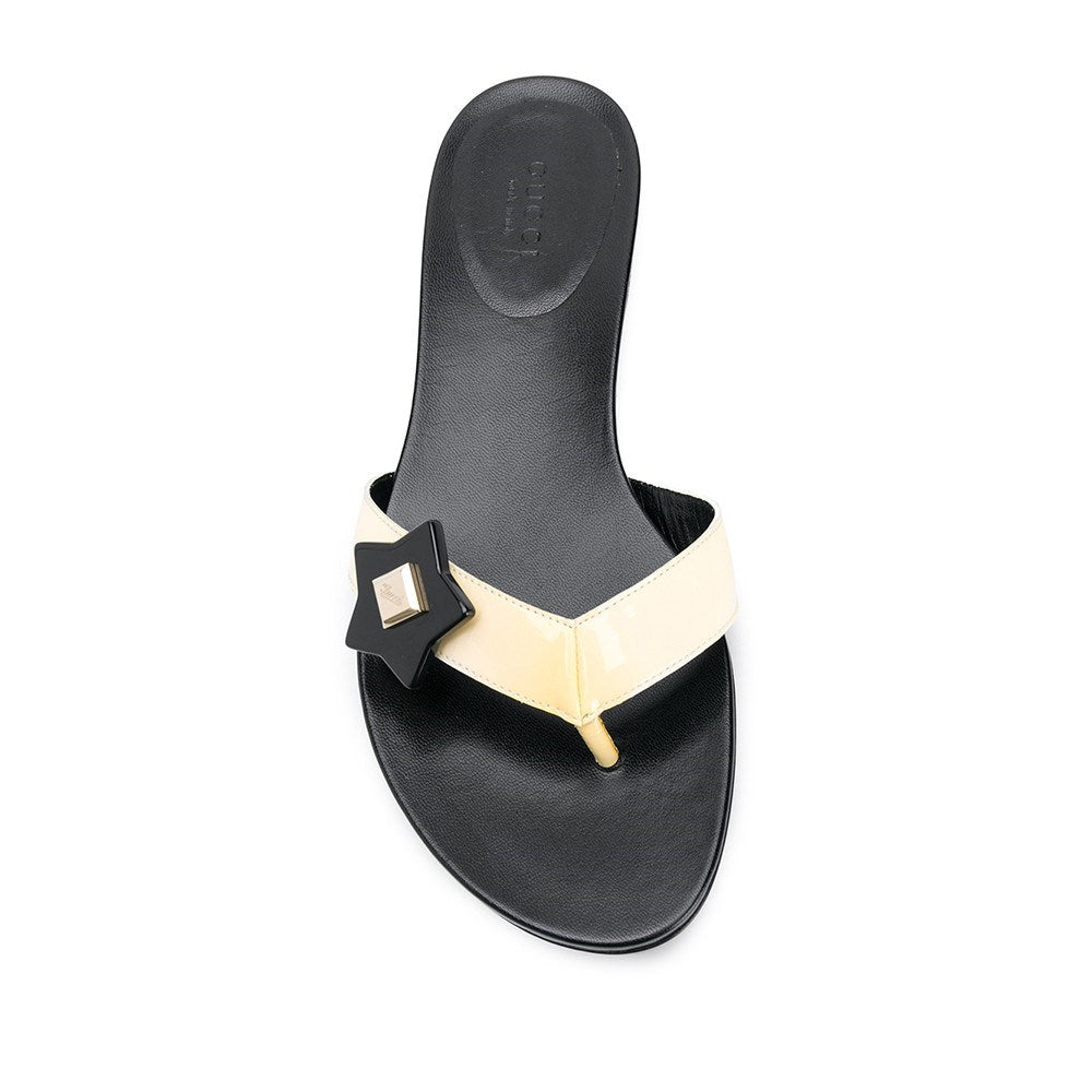 GLM-- Black and Beige Flip-Flops - '00s