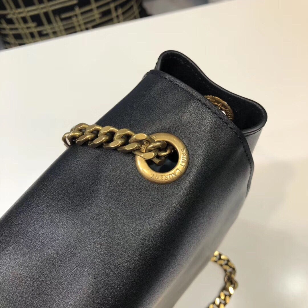 GLAMI Kate MeGLAMIum Chain Bag In Grain De Poudre Black For Women 9.4in/24cm YSL 364021BOW0J1000