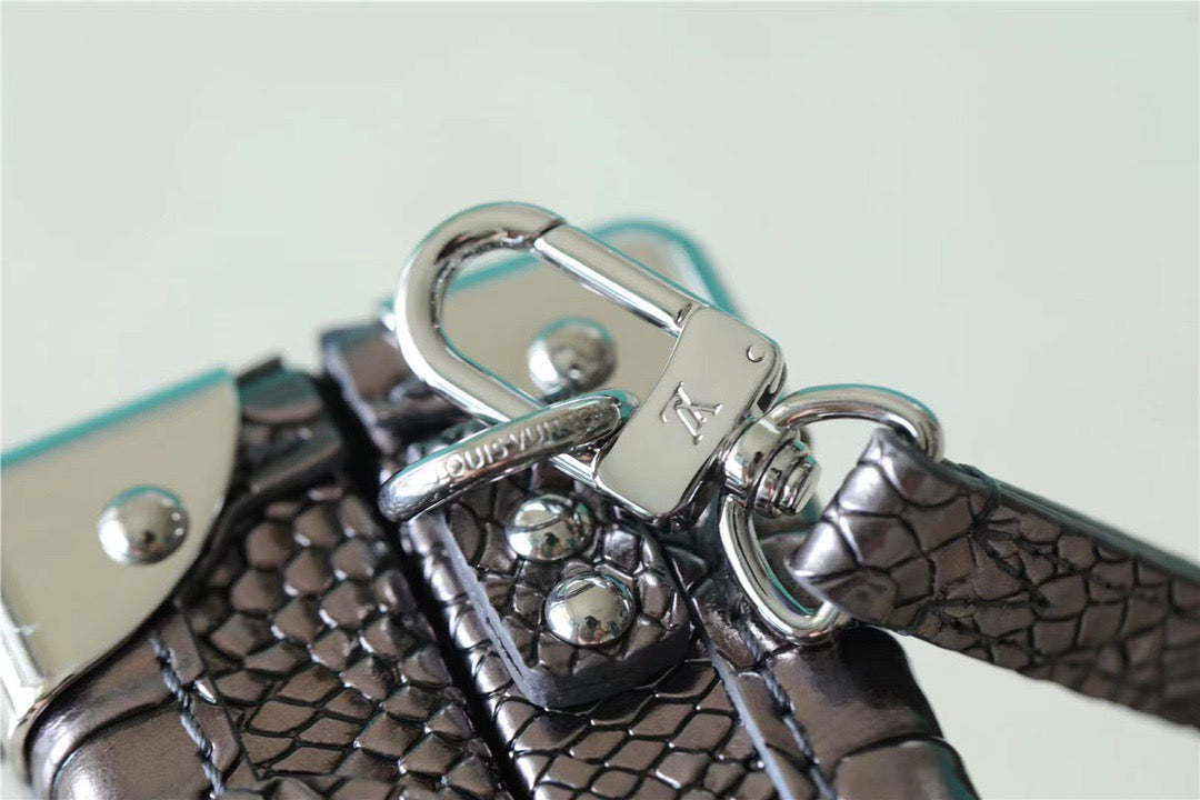LV Petite Malle High Shiny Alligator By Nicolas Ghesquiere Silver For Women,  Shoulder And Crossbody Bags 7.9in/20cm LVÃ‚Â 