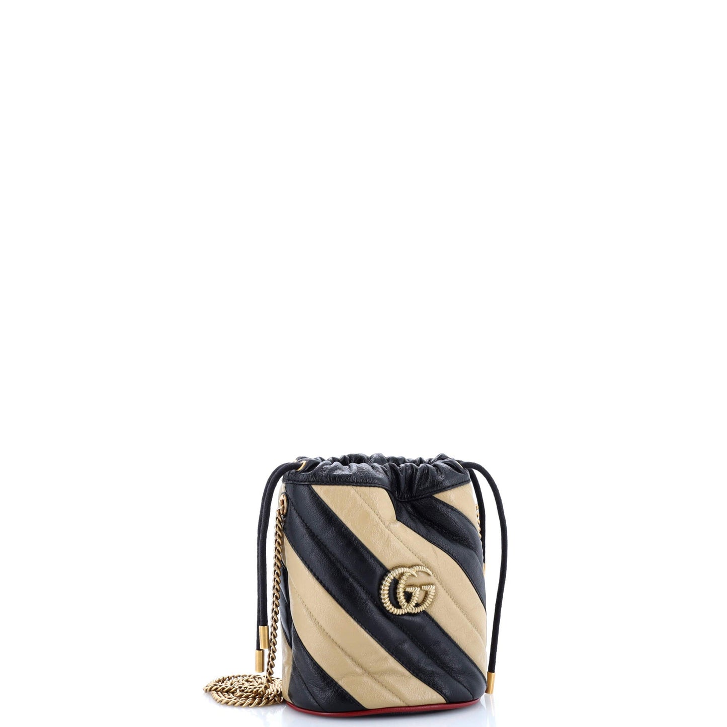 GG Marmont Bucket Bag Diagonal Quilted Leather Mini