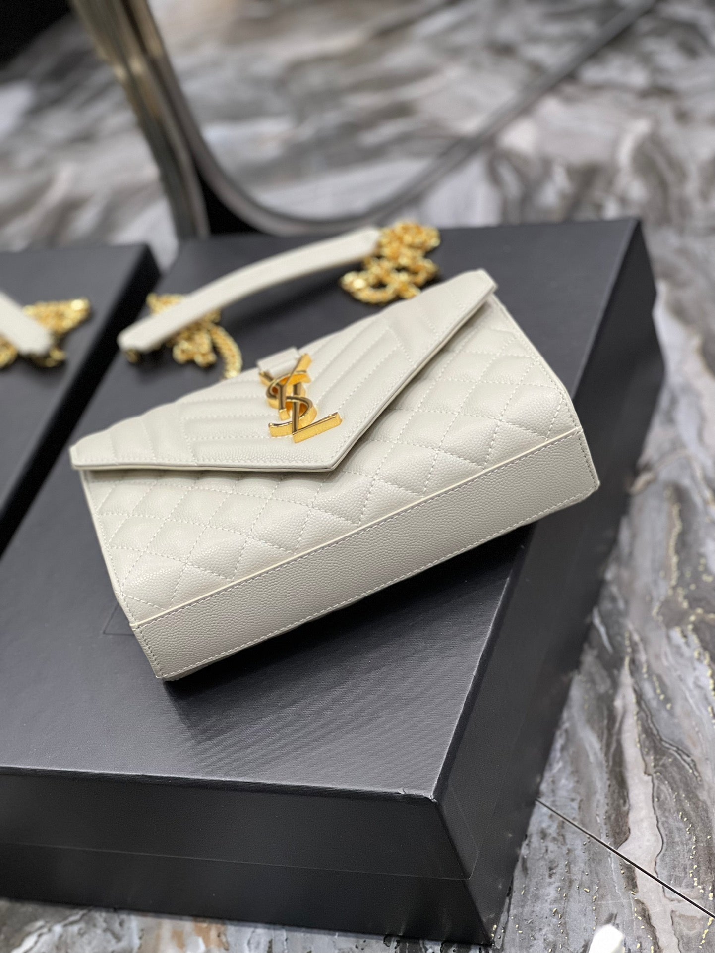 GLAMI Small Bag White In Mix Matelasse For Women 8.2in/21cm YSL 600195BOW919207