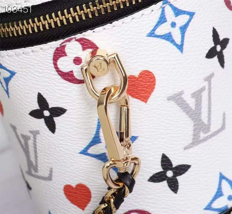 LV Vanity PM Bag Game On Monogram Canvas White By Nicolas Ghesquiere For Women, WomenÃ¢â‚¬â„¢s Handbags, Shoulder And Crossbody 7.5in/19cm LV M57458