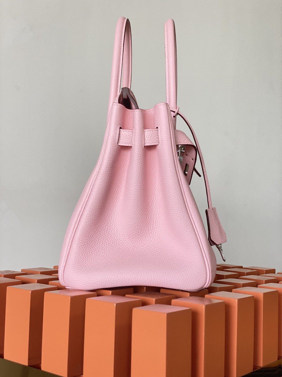 GLAMI Birkin Nata Swift Pink For Women Silver Toned Hardware 11.8in/30cm