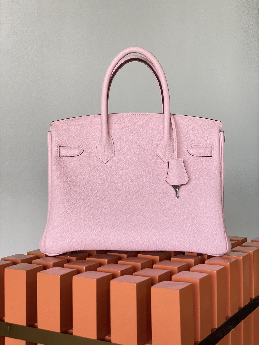 GLAMI Birkin Nata Swift Pink For Women Silver Toned Hardware 11.8in/30cm