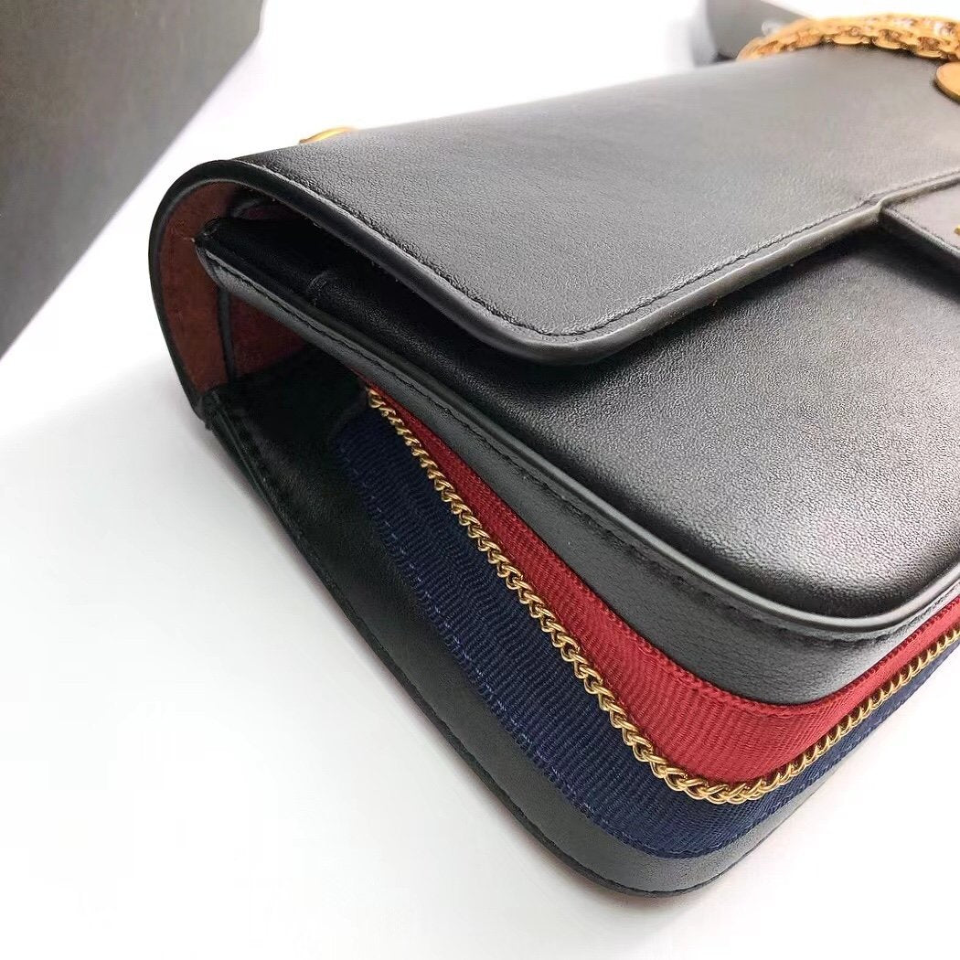 CHLMaroon Medallion Nude Reissue 2.55 Classic 225 GlamIap Black Bag For Women 24cm/9.4in
