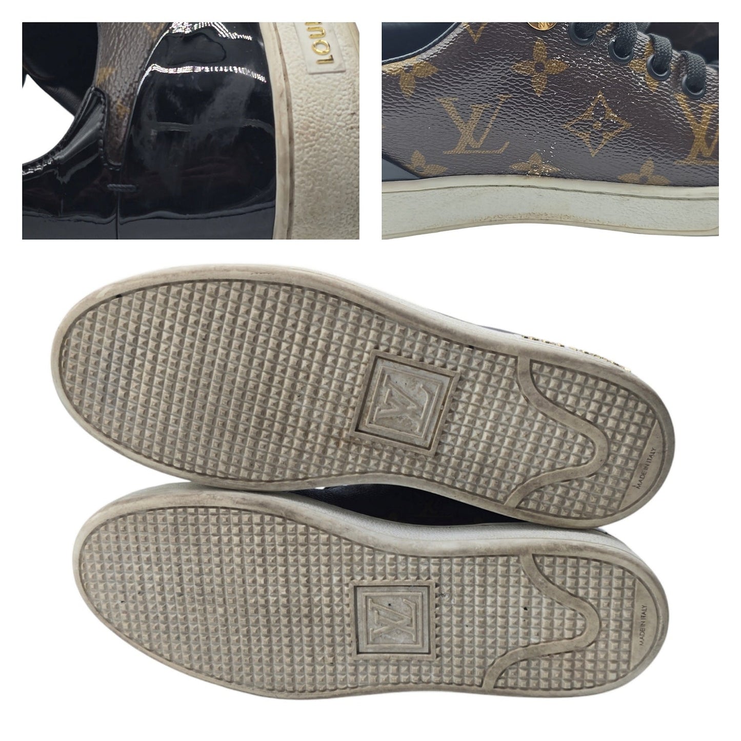 Louis Vuitton Monogram Canvas and Patent Frontrow Sneakers- Sz. 37