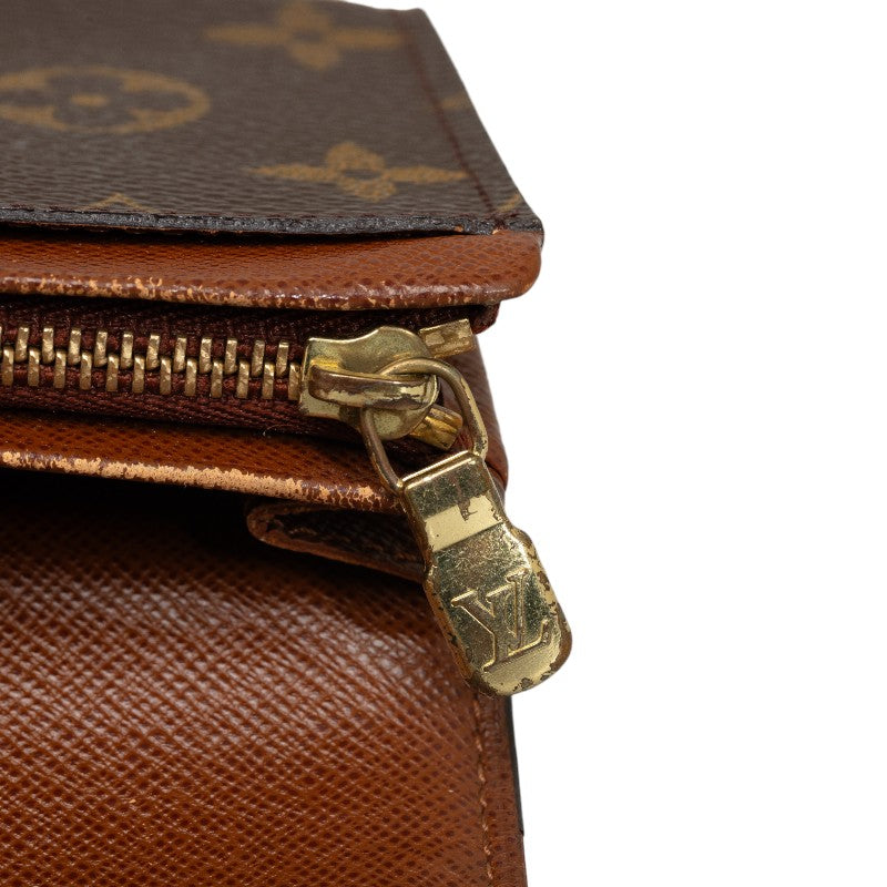 Louis Vuitton Monogram M61730 Double Folded Wallet PVC/Leather Brown