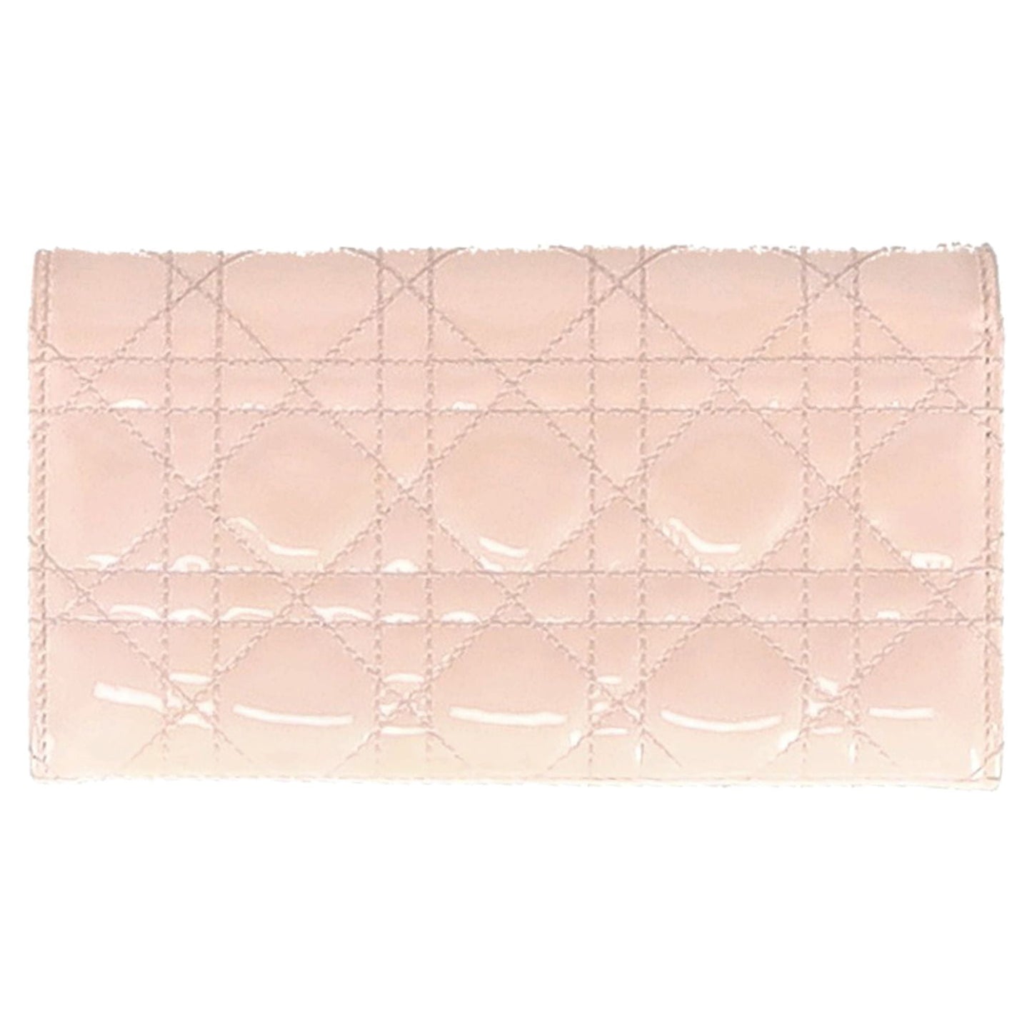 Dior Cannage Quilted Lady Dior Wallet in Pastel Pink Lambskin Leather