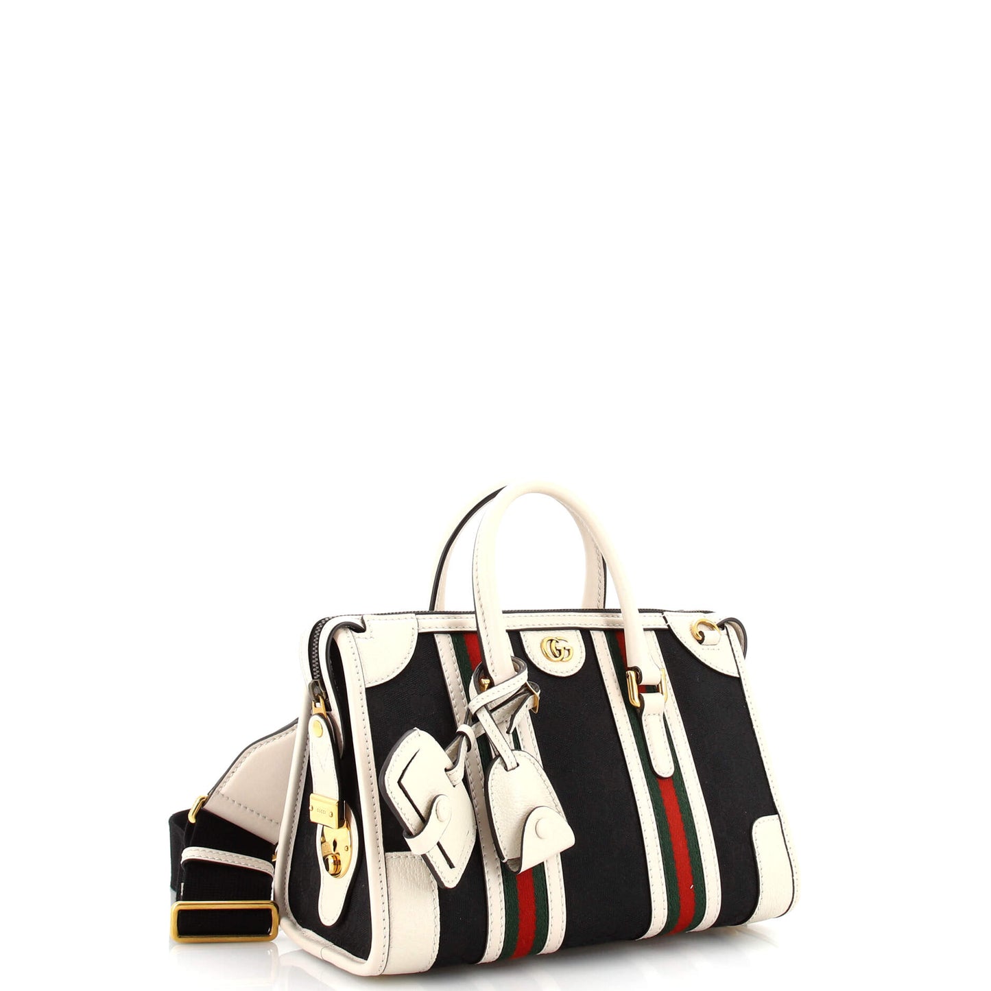 Bauletto Top Handle Bag GG Canvas and Leather Small