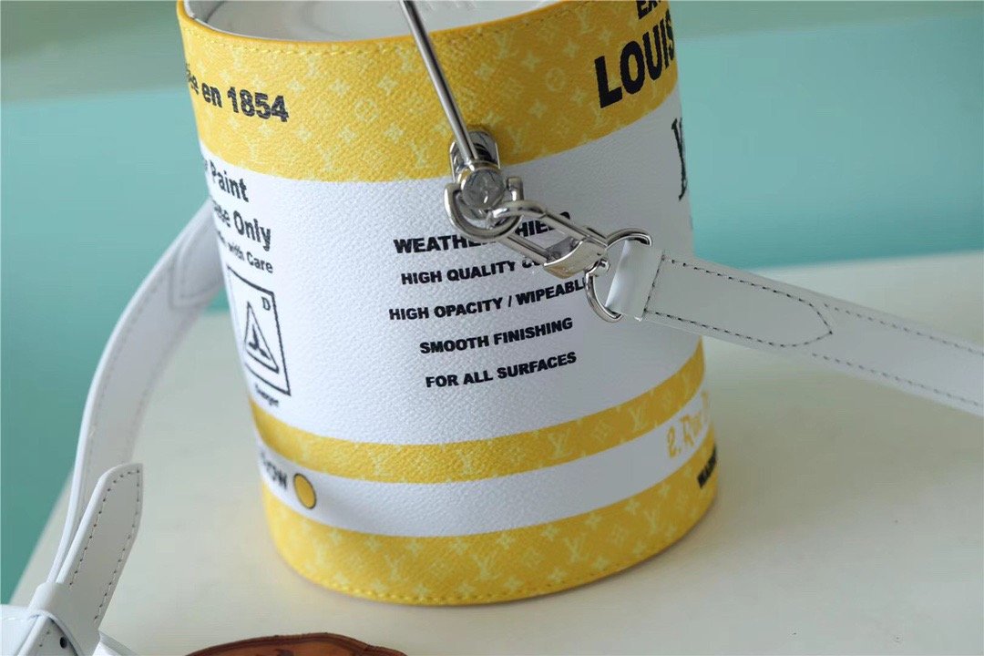 LV Paint Can Coated Canvas By Virgil AblohÃ¢â‚¬â„¢s Yellow For Women, WomenÃ¢â‚¬â„¢s Bags, Shoulder And Crossbody Bags 6.7in/17cm LV M81593