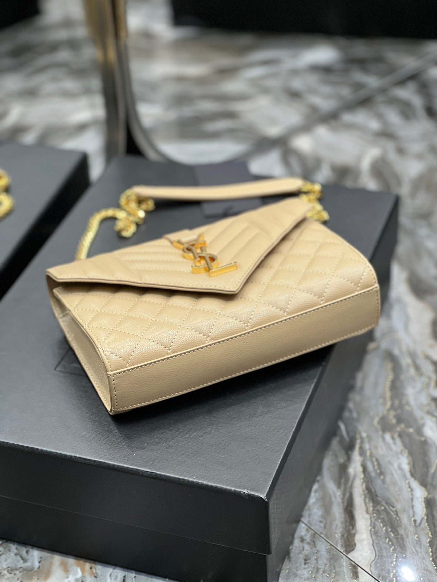 GLAMI Small Bag Dark Beige In Mix Matelasse For Women 8.2in/21cm YSL 600195BOW912721