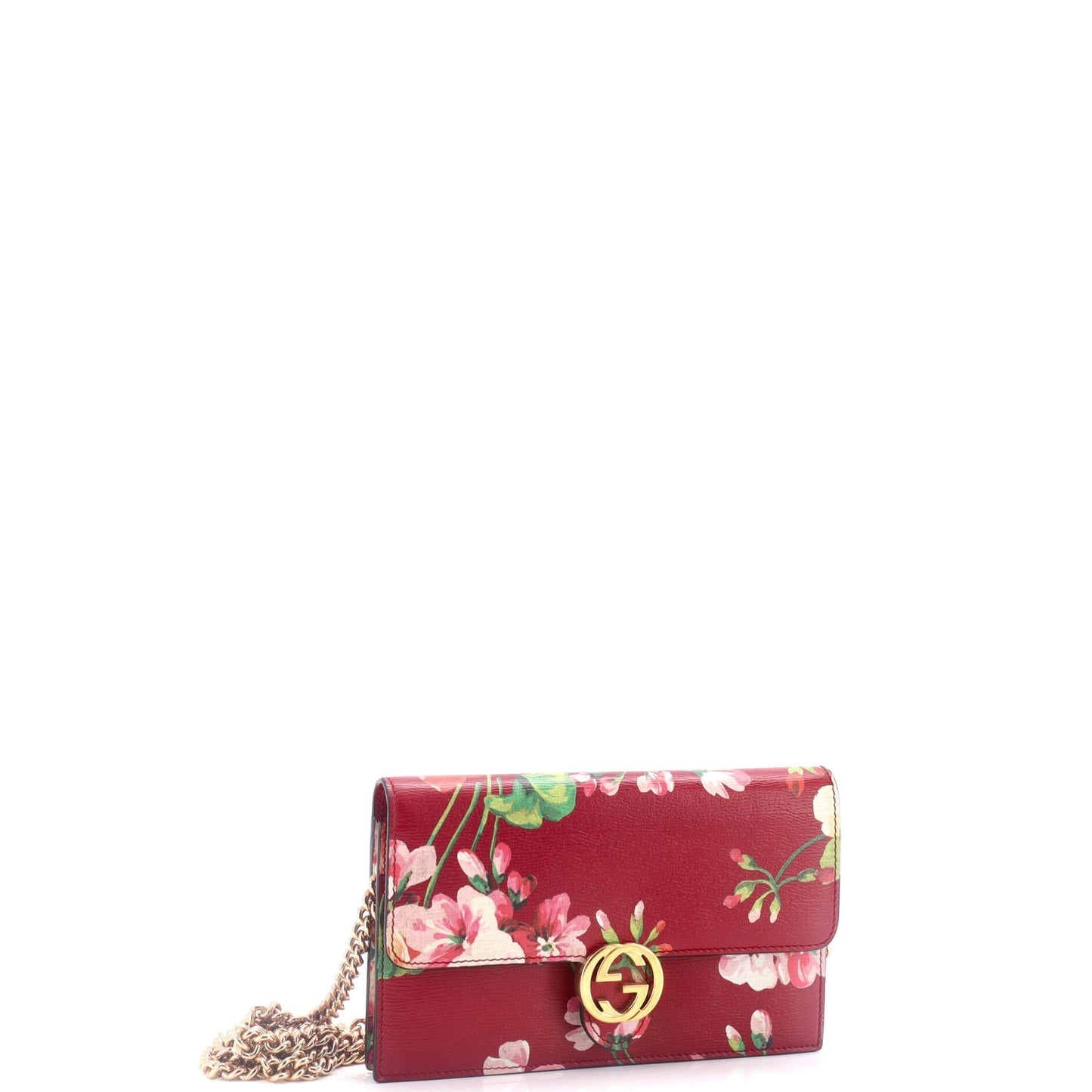 Icon Wallet on Chain Blooms Print Leather