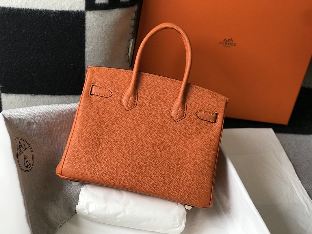 GLAMI Birkin Orange Togo Gold Hardware Bag For Women, Handbags, Shoulder Bags 30cm/12in