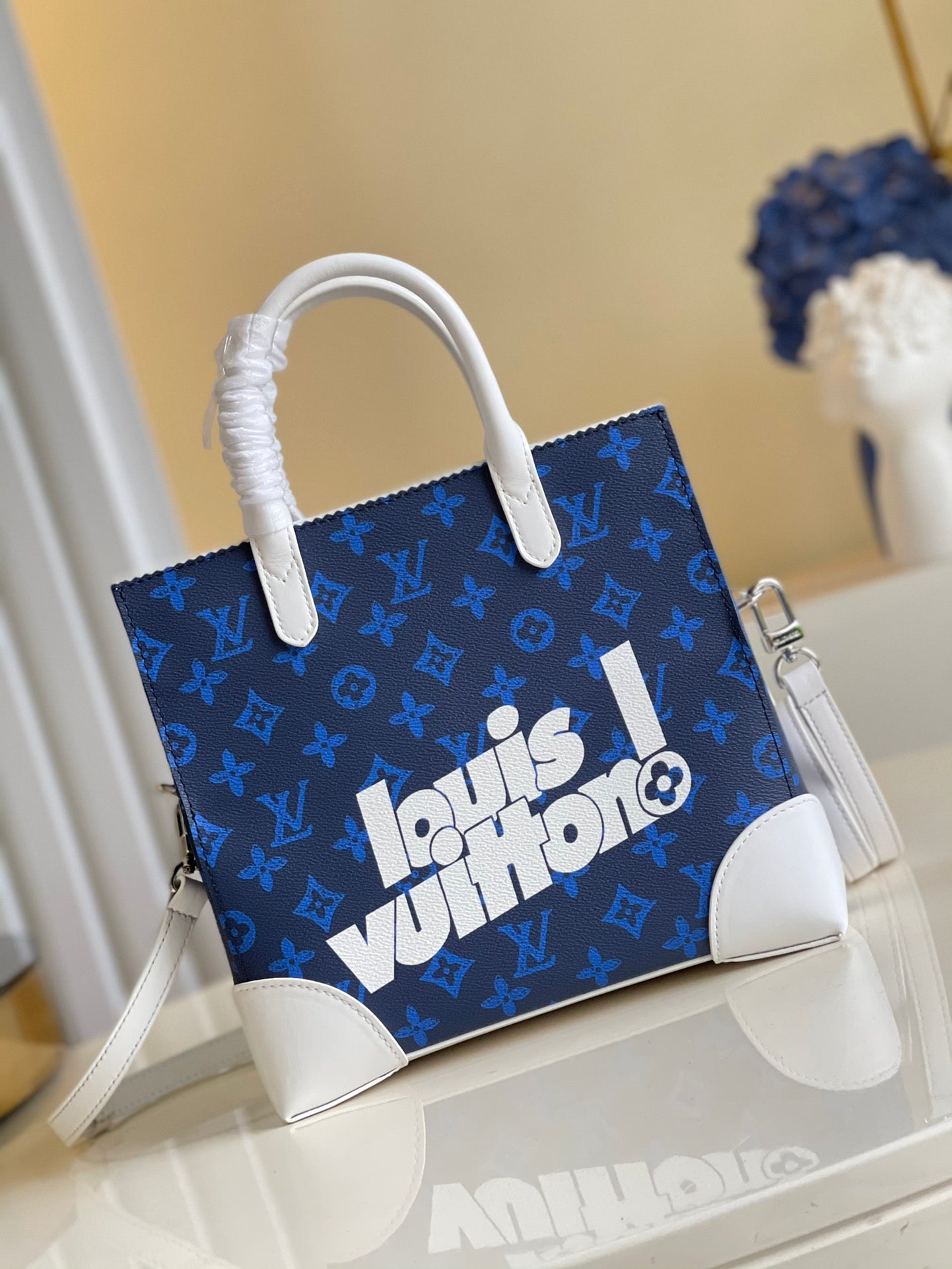 LV Litter Bag Vintage Monogram Canvas Blue By Virgil Abloh For Men, MenÃ¢â‚¬â„¢s Bags, Shoulder And Crossbody Bags 9.4in/24cm LV