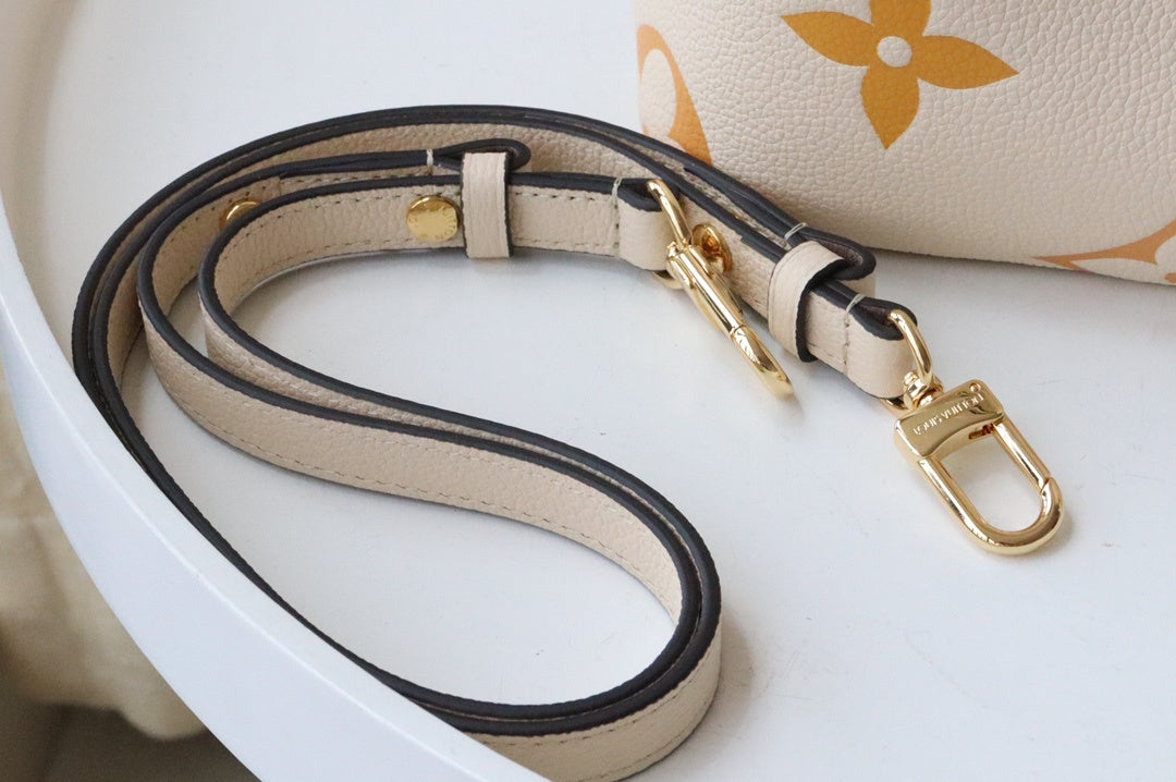 LV NeoNoe GLAMI Bucket Bag Monogram Empreinte Cream/Saffron For Women, WomenÃ¢â‚¬â„¢s Bags, Shoulder Bags 7.9in/20cm LV M45716