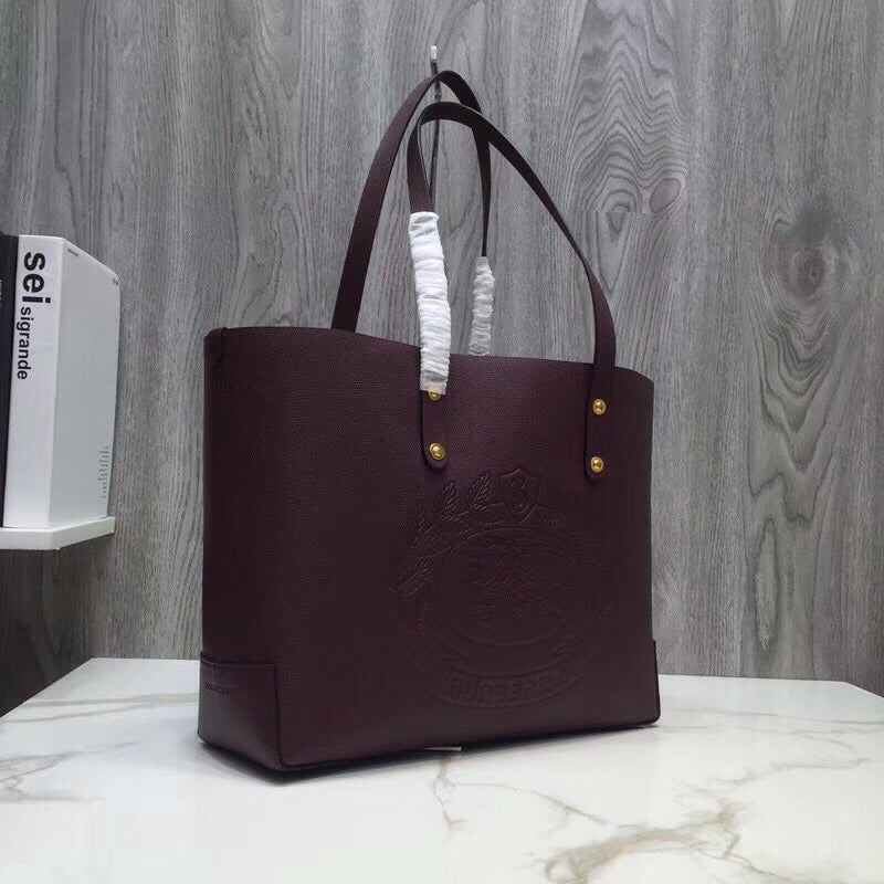 GLAMI Small Embossed Crest Tote Purple For Women, Bags 13.8in/35cm