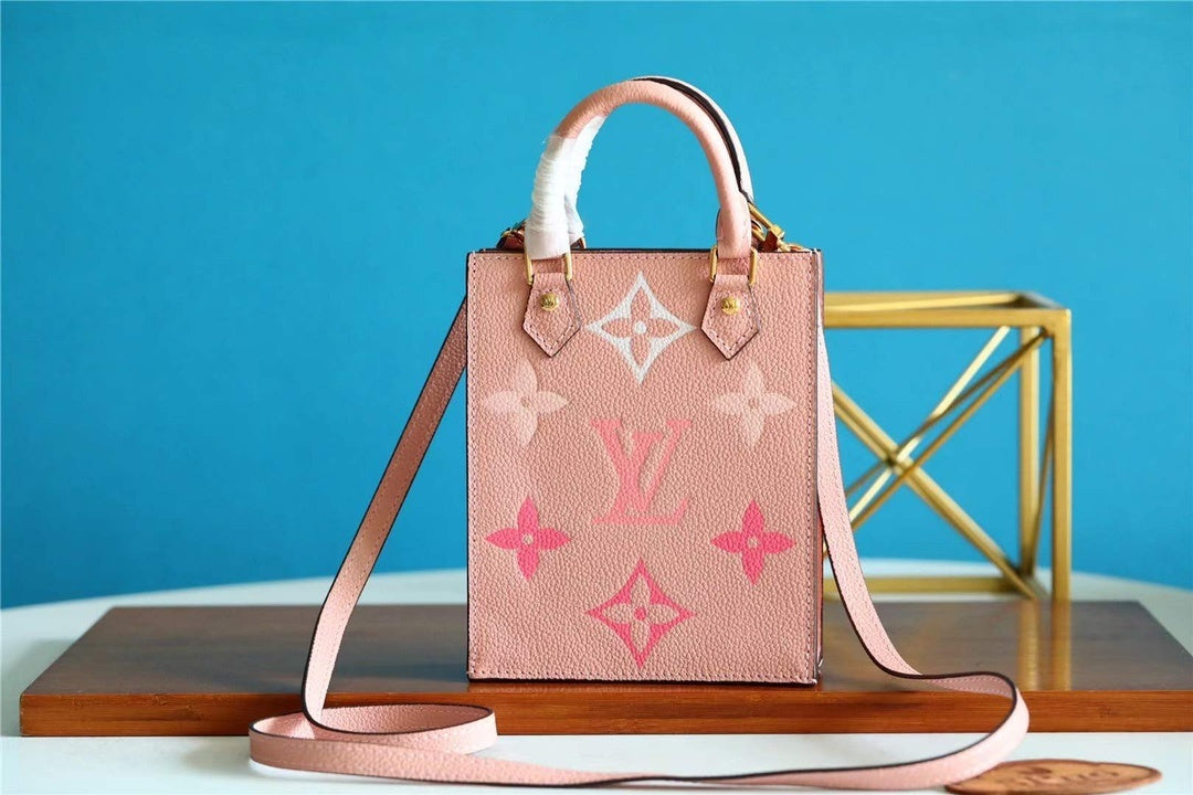 LV Petit Sac Plat Monogram Empreinte Pink For Women, WomenÃ¢â‚¬â„¢s Handbags, Shoulder And Crossbody Bags 5.5in/14cm LV M80449