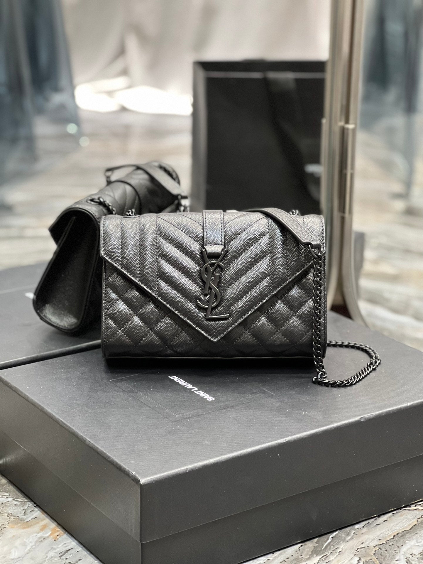 GLAMI Small Bag Black In Mix Matelasse For Women 8.2in/21cm YSL 600195BOW981000