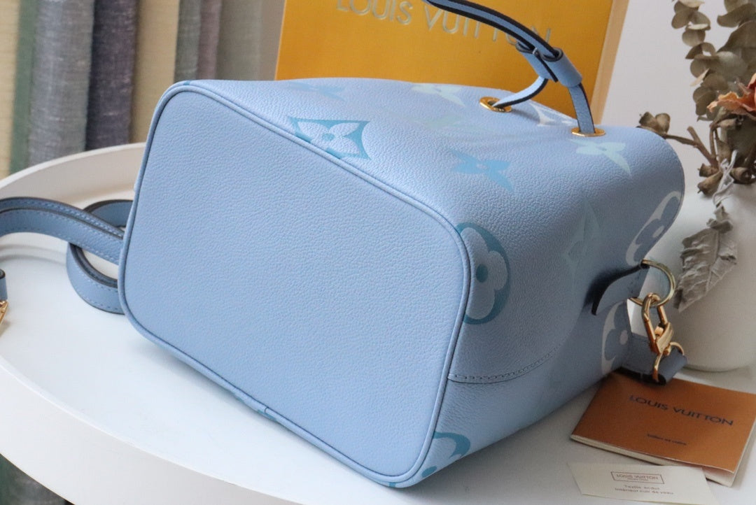LV NeoNoe GLAMI Bucket Bag Monogram Empreinte Blue For Women, WomenÃ¢â‚¬â„¢s Handbags, Shoulder Bags 7.9in/20cm LV M45709