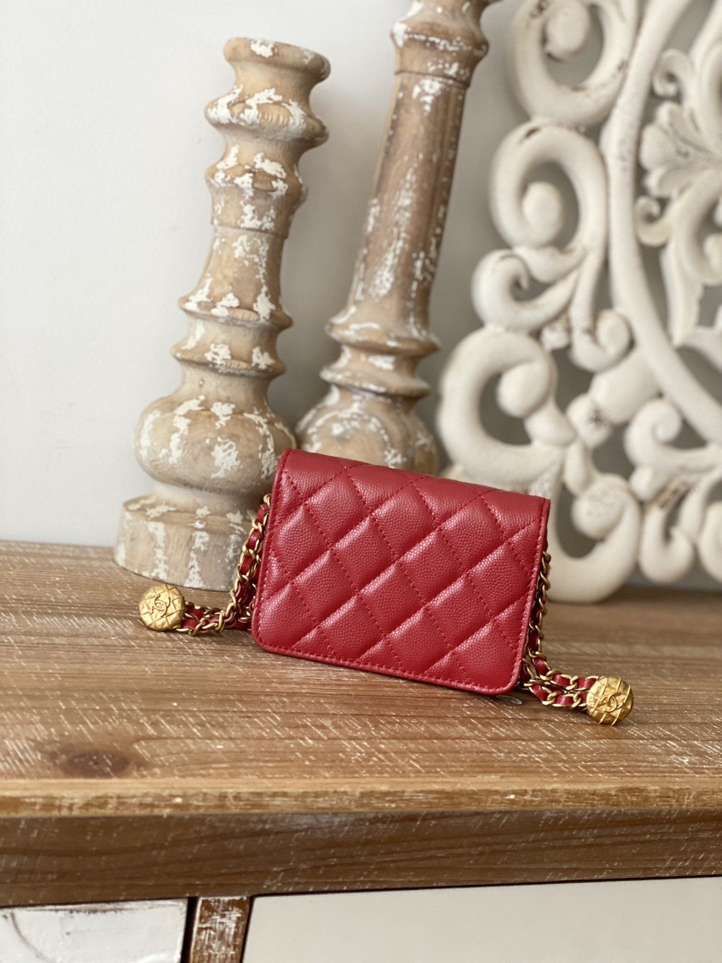 CHL Clutch With Chain Red For Women Bags 4.8in/12.3cm