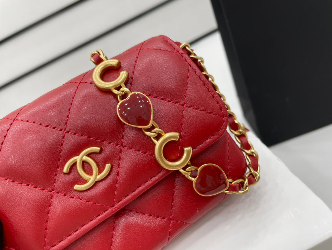 CHL Classic GLAMIstressed Red For Women Bags 4.7in/12cm