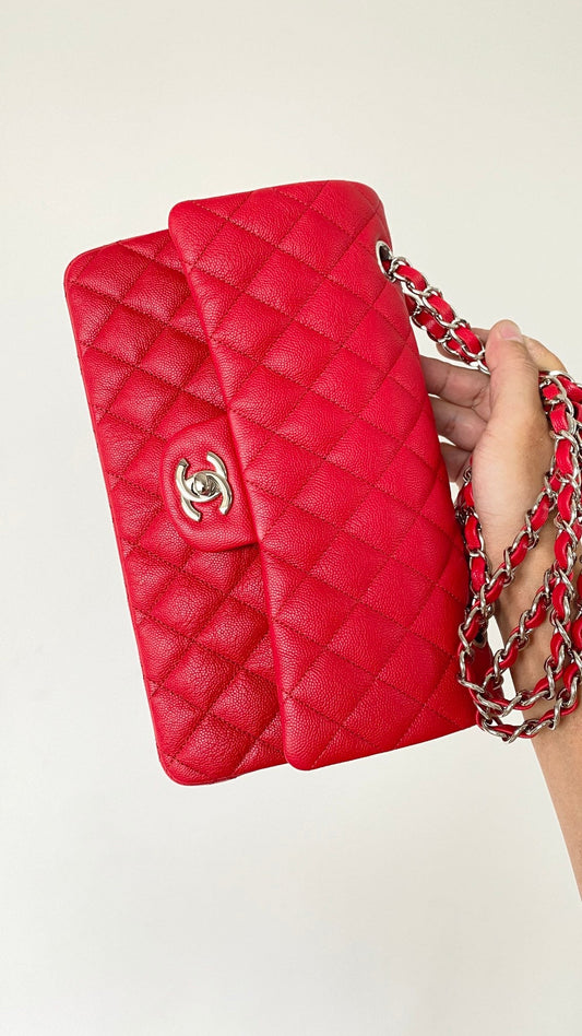 CHLSmall Classic Handbag Red For Women, Women’s Bags 9.1in/23cm
