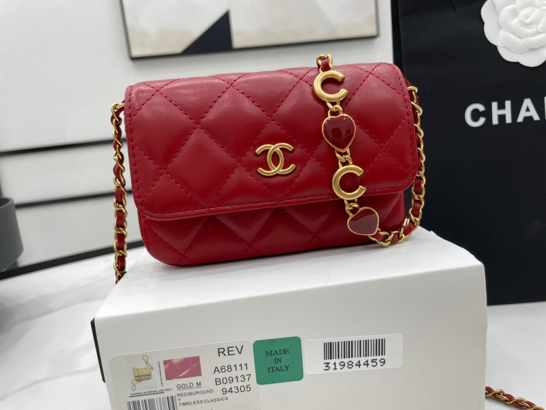 CHL Classic GLAMIstressed Red For Women Bags 4.7in/12cm