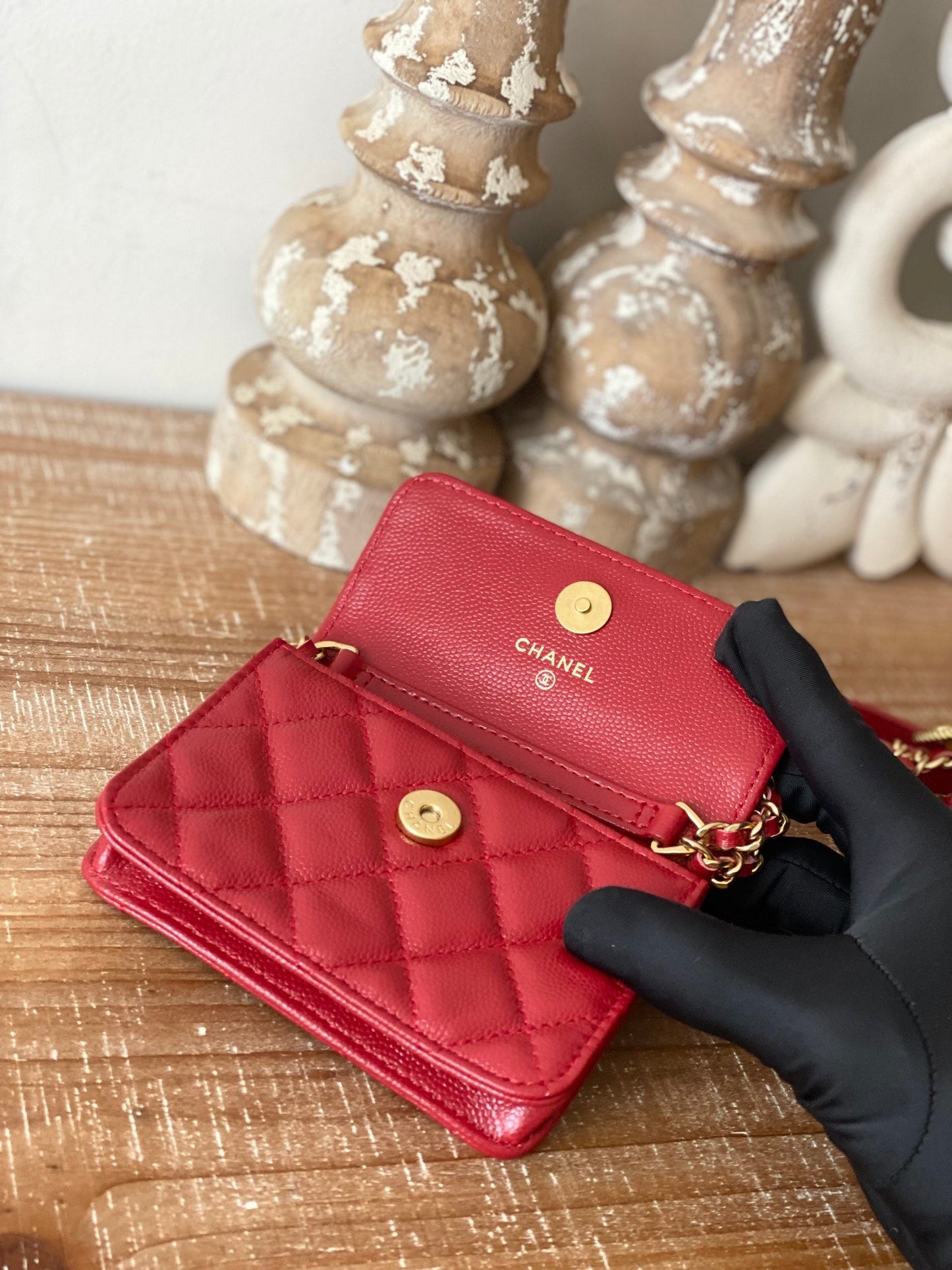 CHL Clutch With Chain Red For Women Bags 4.8in/12.3cm