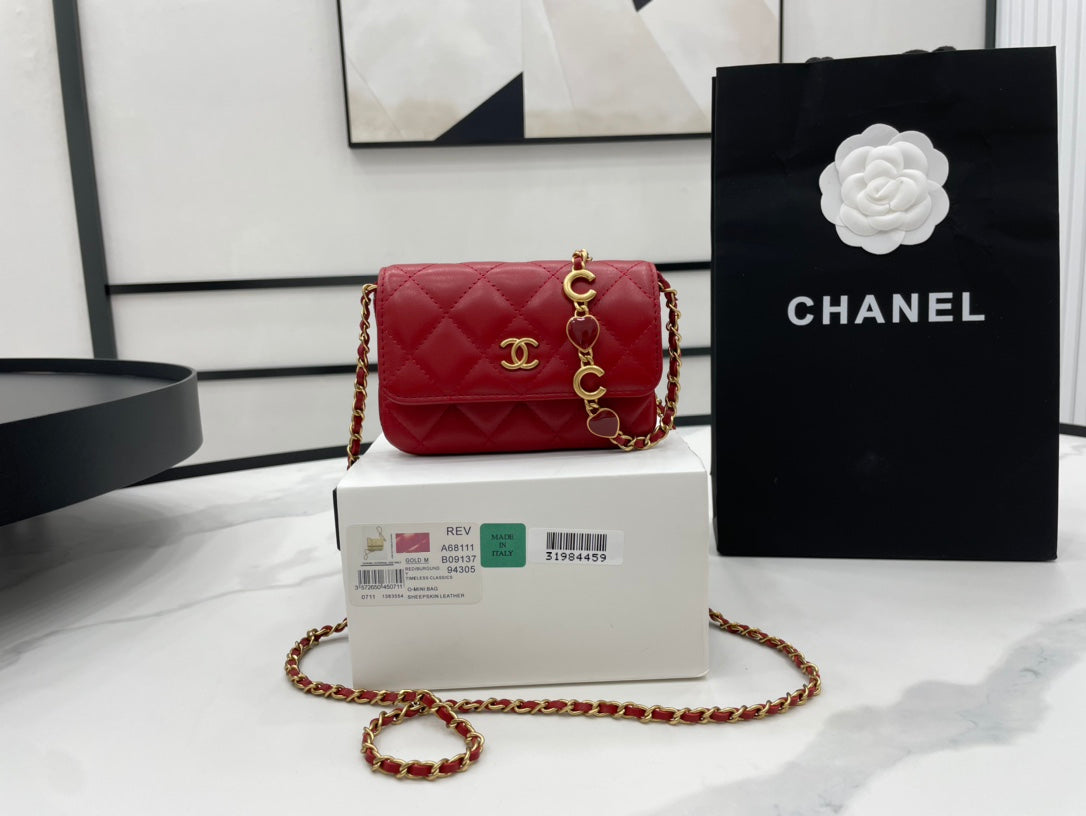 CHL Classic GLAMIstressed Red For Women Bags 4.7in/12cm