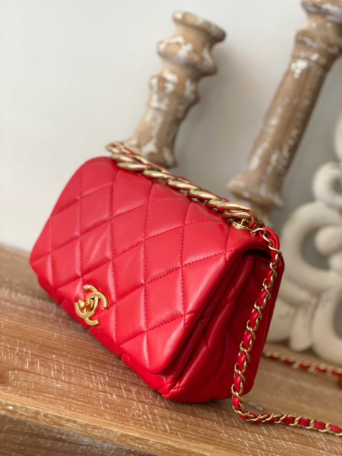 CHL Classic GLAMIamond GlamIap Bag Red For Women Bags 9.1in/23cm