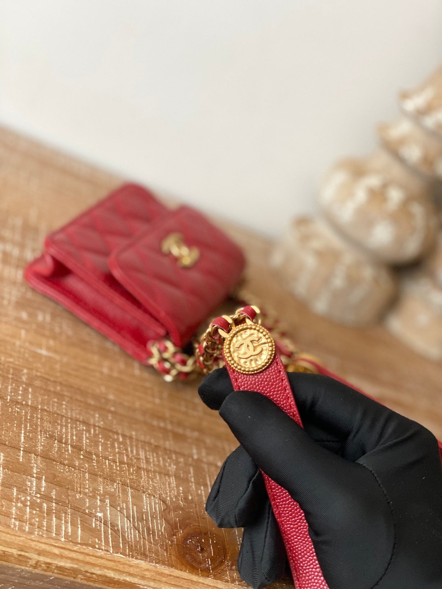CHL Clutch With Chain Red For Women Bags 4.8in/12.3cm