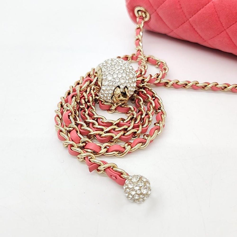 Chanel Velvet Classic Golden Ball New Mini Crossbody Bag (8570924)