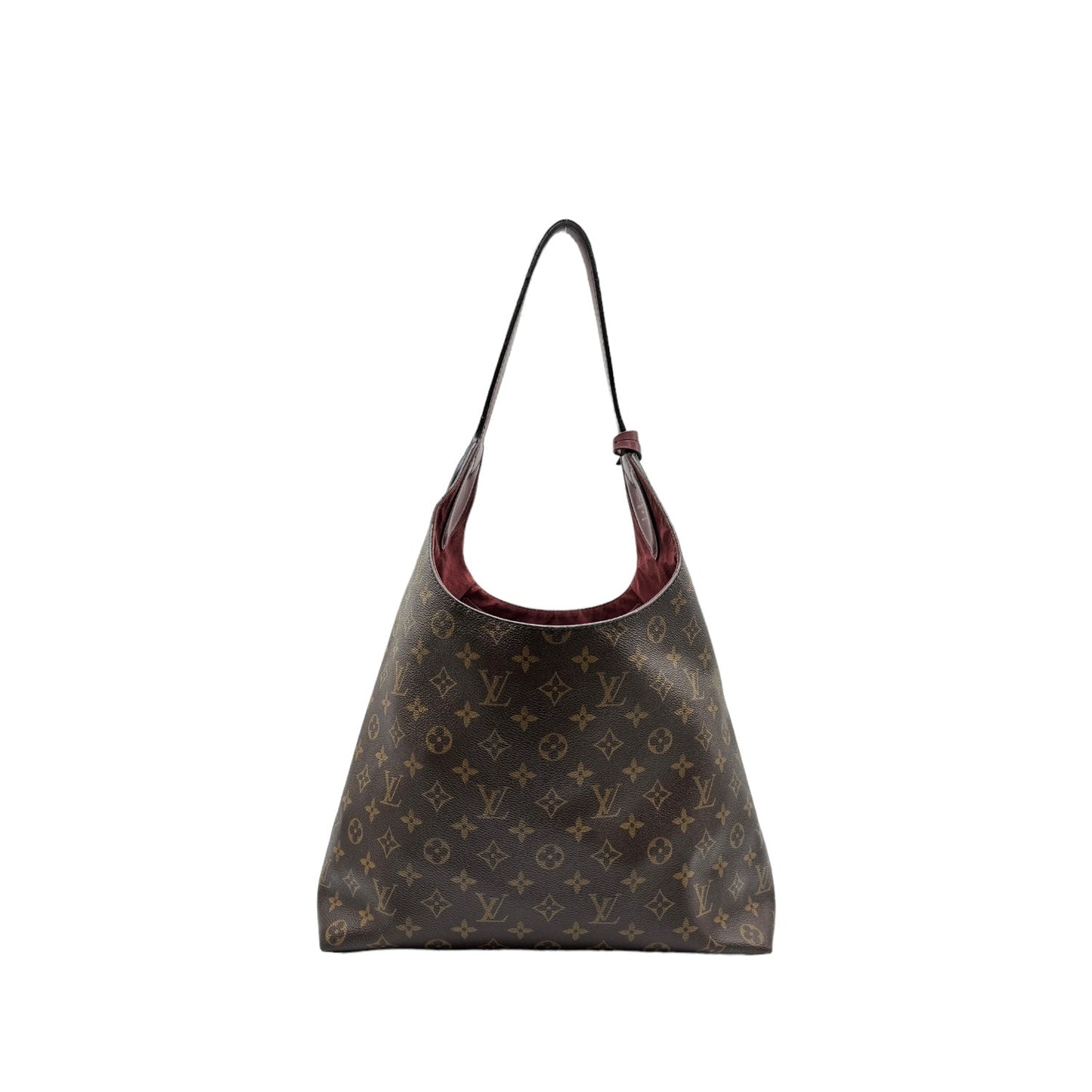 Louis Vuitton Monogram Canvas Flower Hobo Bordeaux Handbag