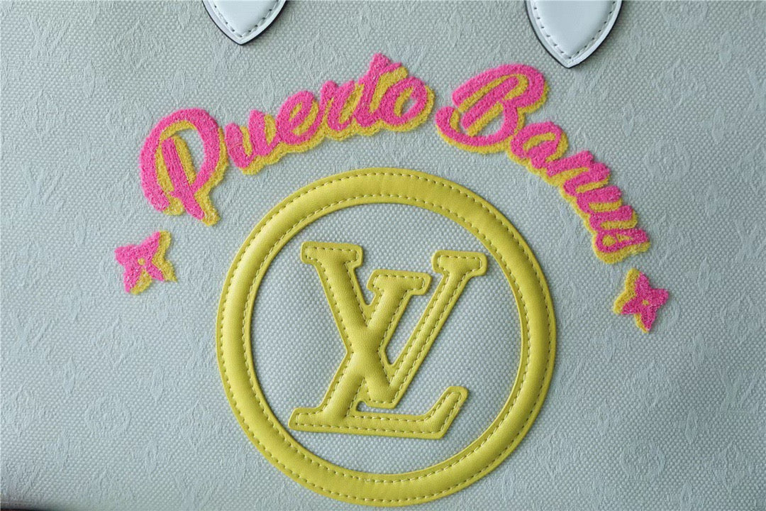 LV Onthego MM Monogram Giant And Raffia White/ Yellow For Women,  Shoulder And Crossbody Bags 35cm/13.8in LVÃ‚Â 