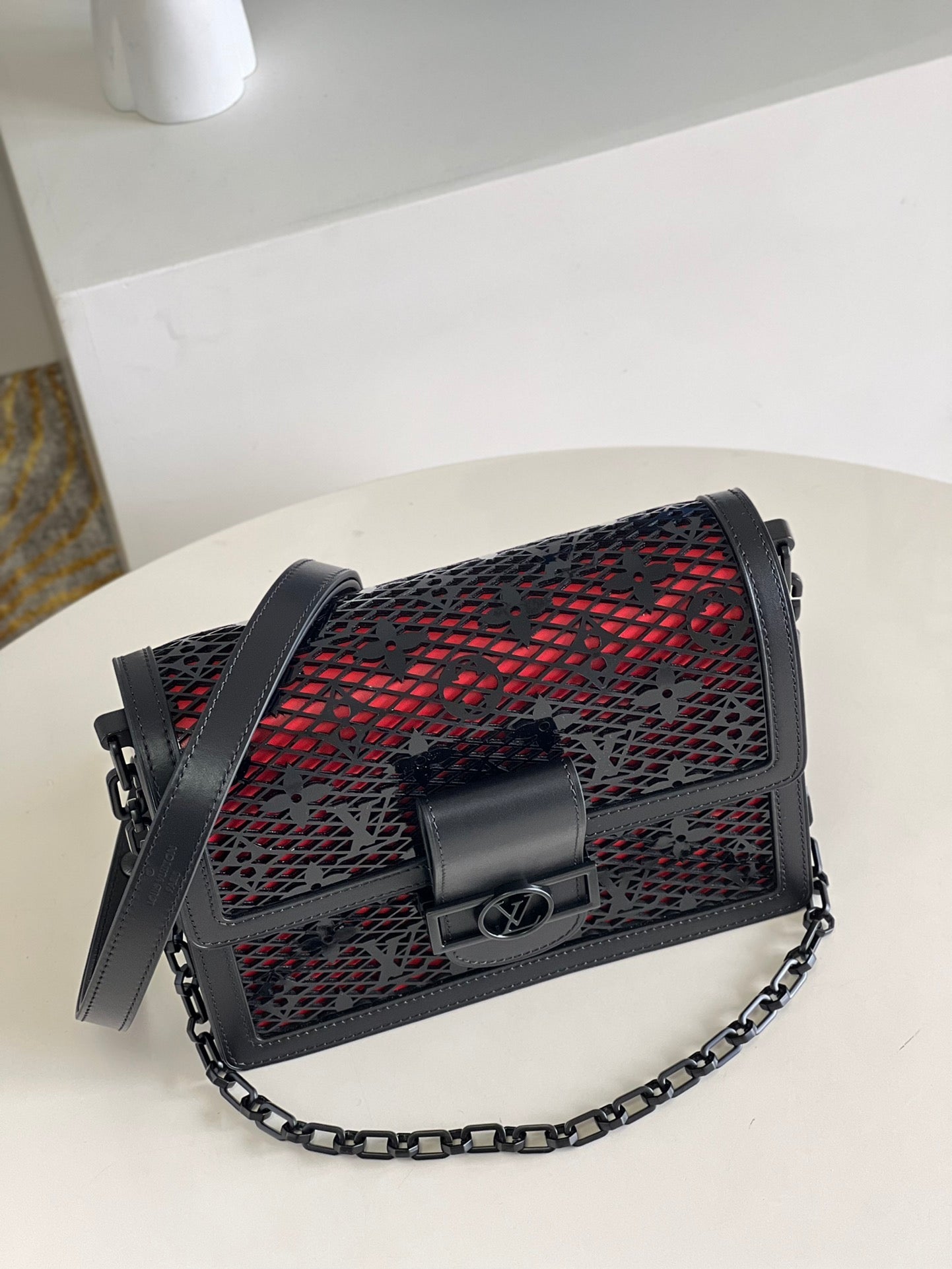 LV Limited Dauphine MM Bags By Nicolas GhesquiÃƒÂ¨re With Monogram LaGLAMI Black For Women 25cm LV