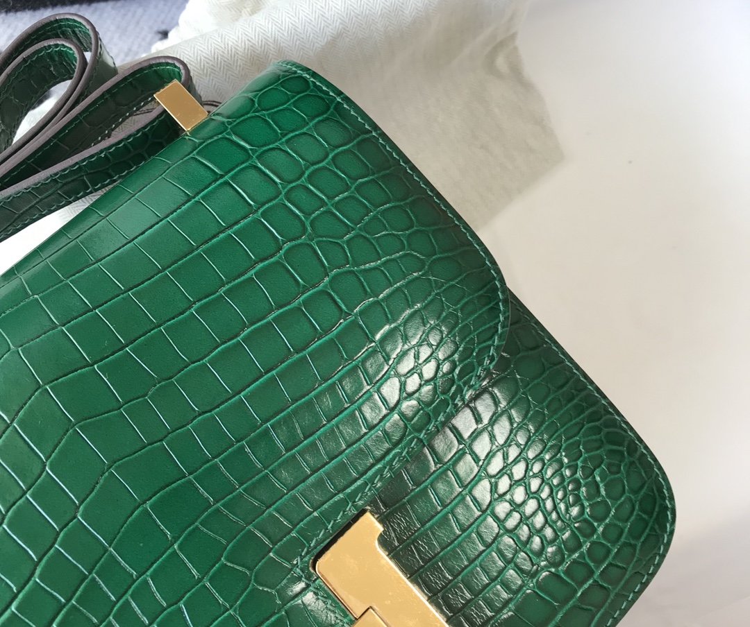 GLAMI ConstanGLAMI 23 Pattern CrocoGLAMIle Green For Women, Handbags, Shoulder Bag 9in/23cm
