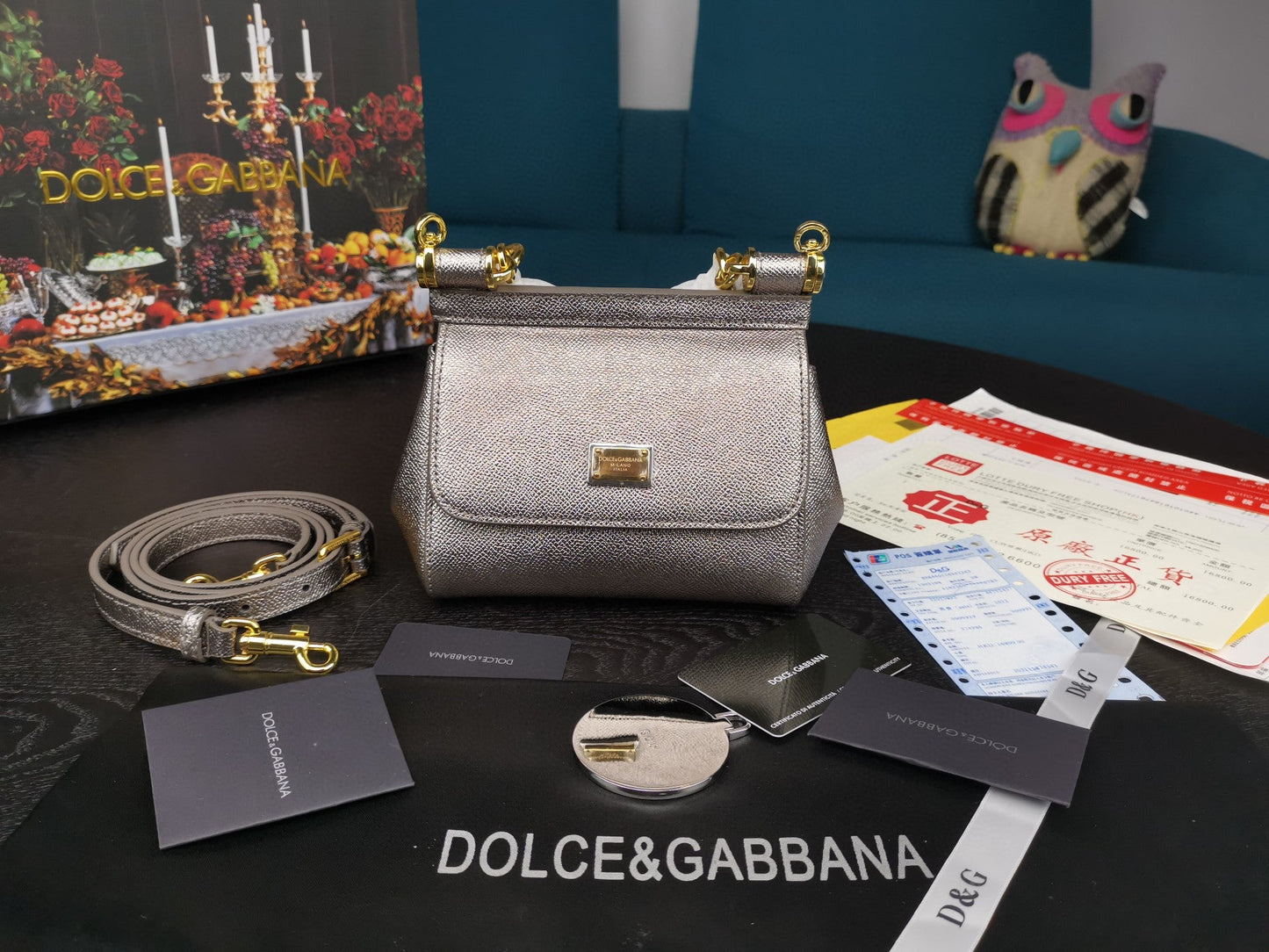 GLAMI Small Sicily Bag In Dauphine Silver For Women 7.5in/19cm GLAMI