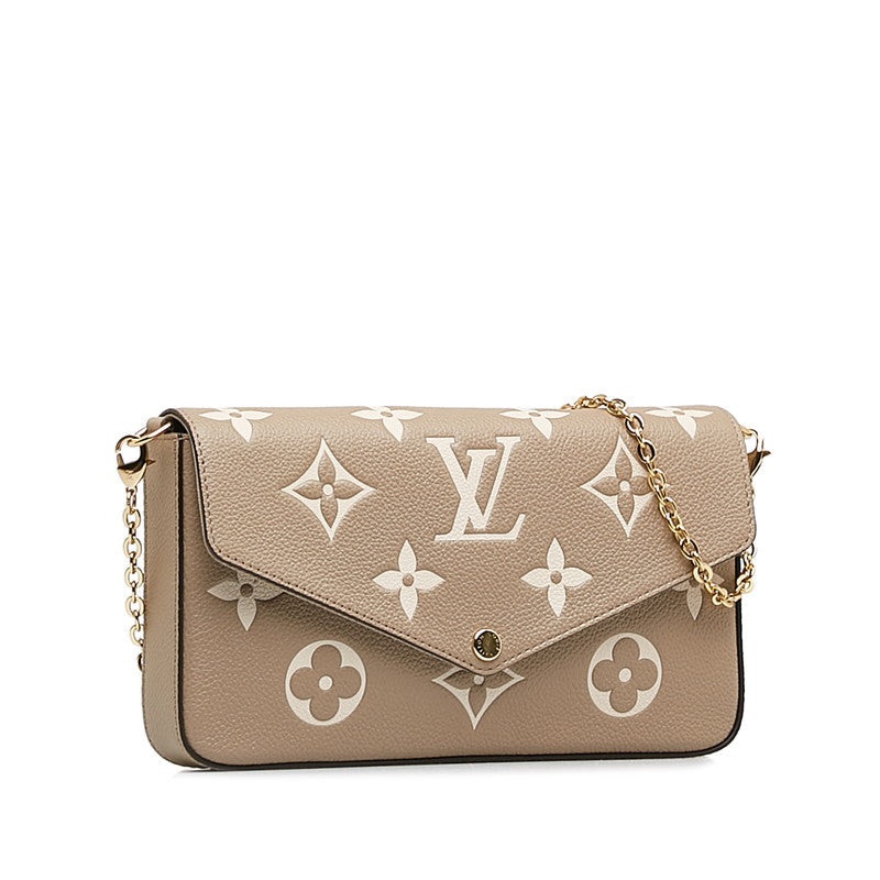 Louis Vuitton Monogram Implant Poschet Felice Chain  M82480 Étope Grey Leather  Louis Vuitton